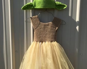 Crochet Yoda Inspired Tutu Dress Costume