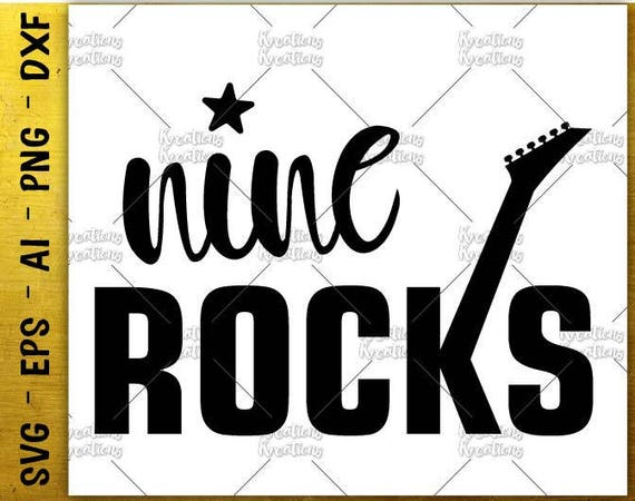 Download Nine Rocks svg guitar music t shirt design svg kids svg cut