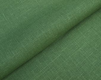 Green linen fabric | Etsy