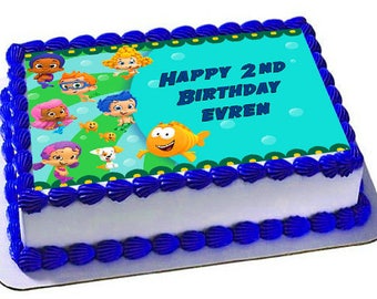 Bubble Guppies Cake Topper Edible,Frosting Sheet,Cake Topper,Custom Cake Topper