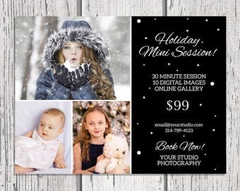 Holiday Mini Session - Christmas Mini Session Template - Photography Marketing Template - Photoshop Template - Mini Sessions