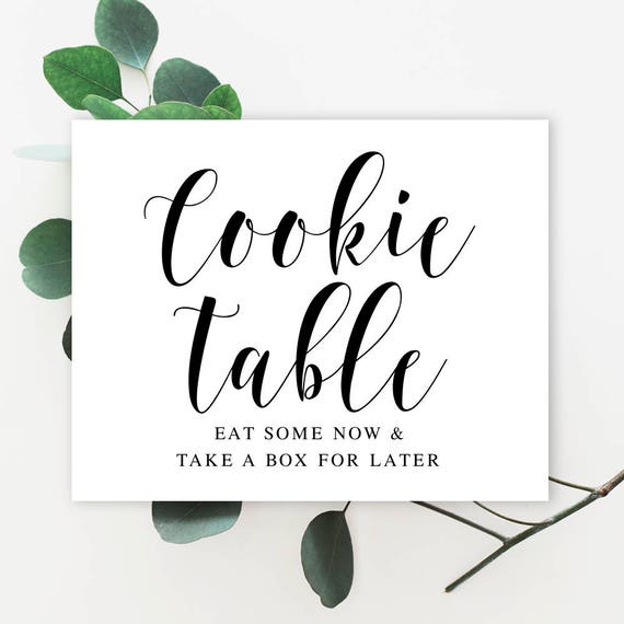 Wedding cookie table sign Wedding cookie bar Cookie buffet