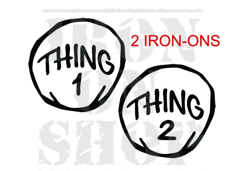 Thing 1 Thing 2 Large IronOn Transfers