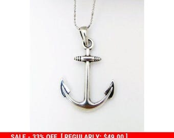 Men's Necklace - Men Anchor Necklace - Men Silver 925 Necklace - Men's Jewelry - Men's Gift - Men Jewelry - Men Necklace - Sailor Gift -Guys