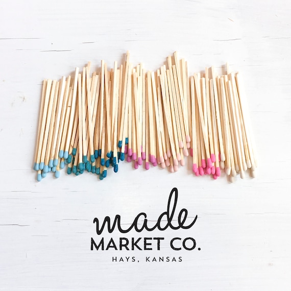 Refill Tip Colored Matches. Match Sticks Decorative. Farmhouse