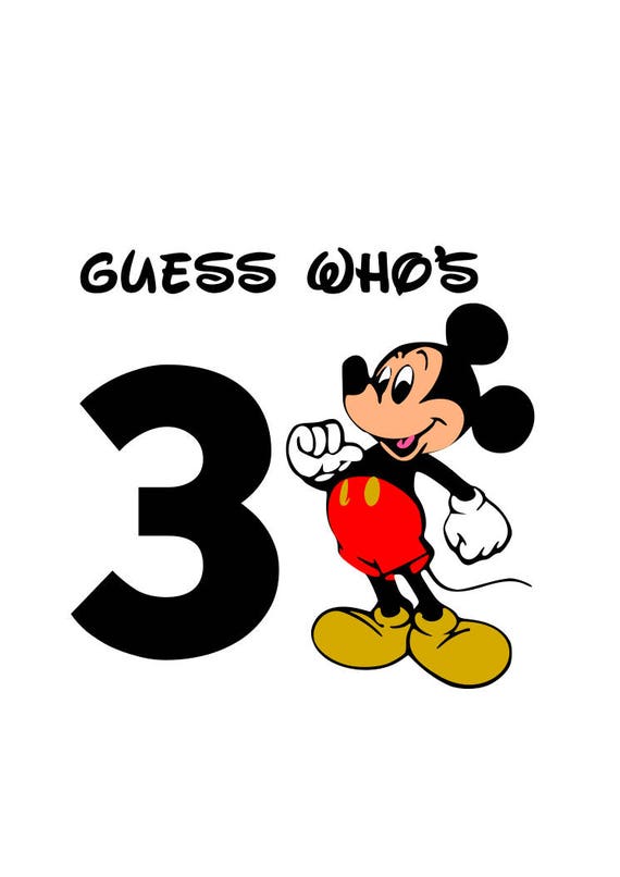 Mickey Mouse guess who's 3 svg Mickey mouse birthday svg