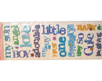 Various words fabric sticker