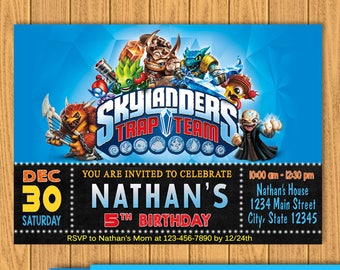 Skylanders Invitations, Skylanders Birthday, Birthday Invitation, Skylanders Party, Skylanders Invite, Skylanders Card,