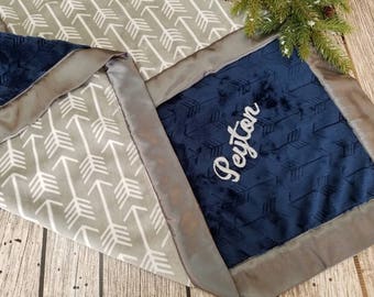Baby Blanket personalized, Minky Blanket, Baby boy blanket, Arrow Baby Blanket, Personalized Baby Blanket, Boy baby blanket, baby boy gift