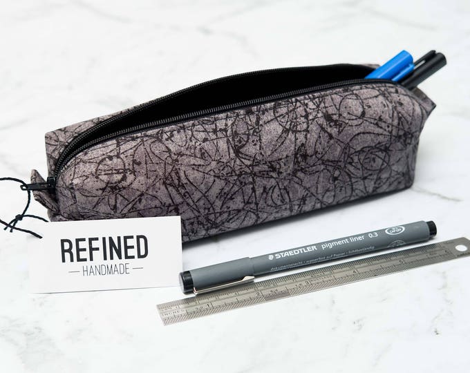 Grey marble pencil case