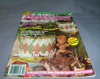 Plastic Canvas Patterns, Plastic Canvas Magazine Back Issue, Oct. 1993 Halloween, Thanksgiving, Christmas