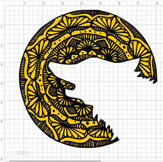 Download Mandala Style Moon Wolf 2 Layers SVG PDF EPS Dxf & Studio 3