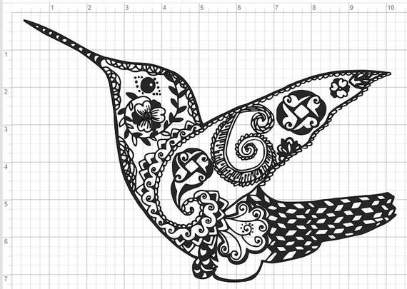Hummingbird Mandala Design SVG EPS DXF Studio 3 Cut File
