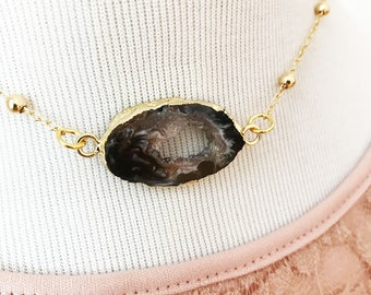Druzy necklace geode necklace druzy choker geode choker crystal necklace gold boho choker boho choker crystal choker geode jewelry gift boho