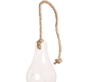 20% OFF STOREWIDE Hanging Terrarium, Pear Shaped Terrarium, Glass Terrarium Light Bulb for Air Plants, Miniature Gardens, Moss Terrariums, a