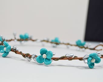 Bohemian Wedding Flower Crown, Flower Hair Vine, Bohemian Flower Crown, Blush Flower Crown, Woodland Flower Floral Crown, Floral Hair Vine
