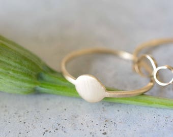Flat gold ring, delicate gold ring, 14k gold simple ring, wedding ring, engagement ring, stackable rings, minimalist ring, solid gold ring