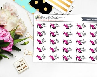 Girls Night Planner Stickers | for use with Erin Condren Lifeplanner™, Filofax, Personal, A5, Happy Planner
