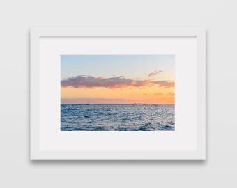 Waikiki Beach at Sunset, Honolulu Hawaii Photographic Print