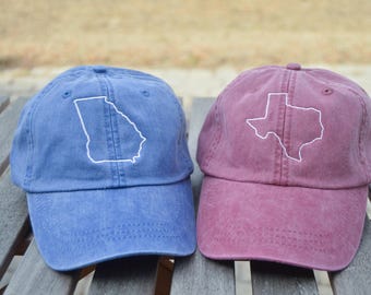 Monogrammed hat, State Outline Hat, State hat, Monogrammed state hat, State outline, State pride,