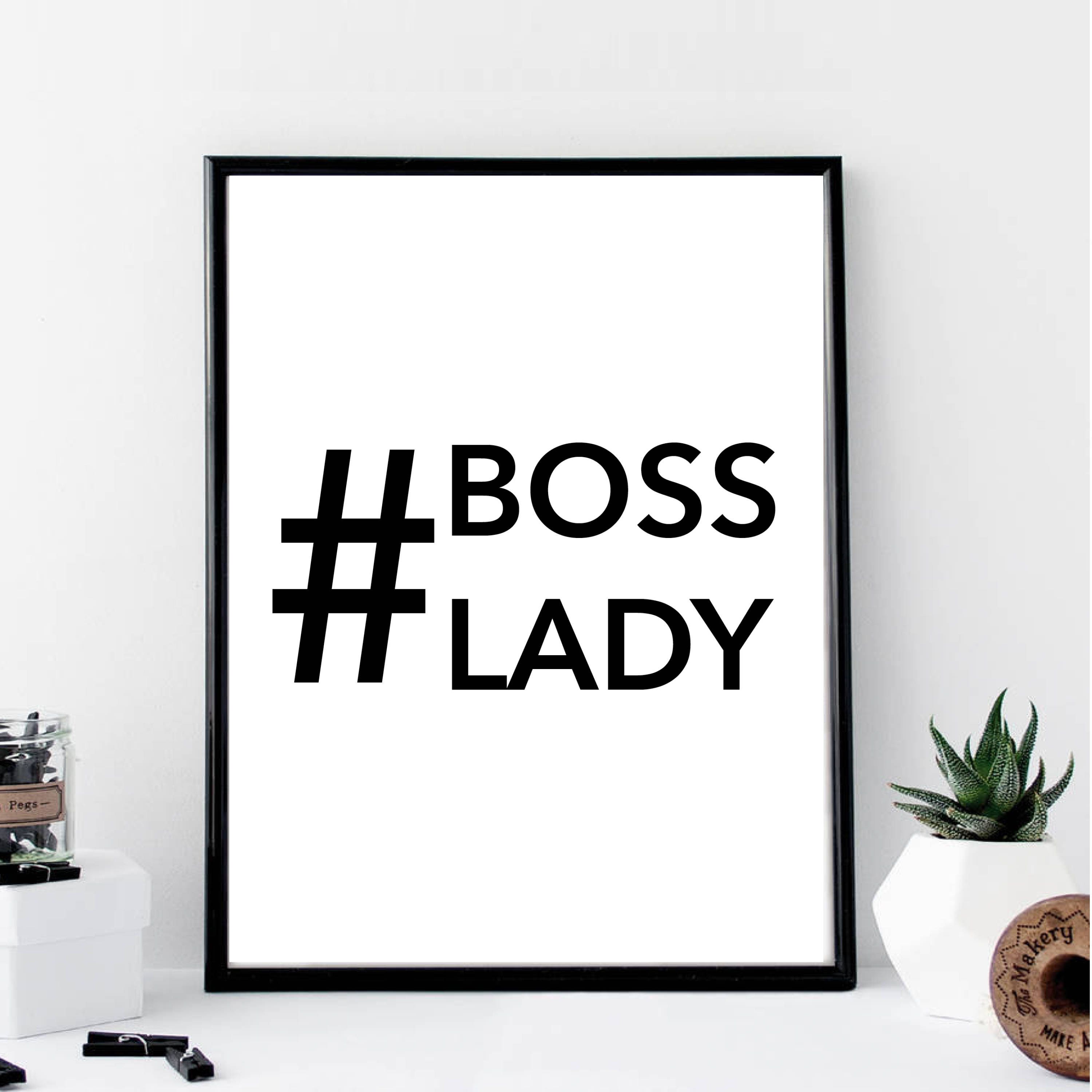 Hashtag Boss Lady Print // Minimalist // Art // Typography