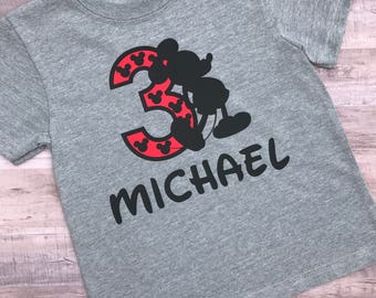Personalized Mickey Mouse Birthday Shirt - Boys Birthday Shirt - Infant, Toddler, and Youth Sizes