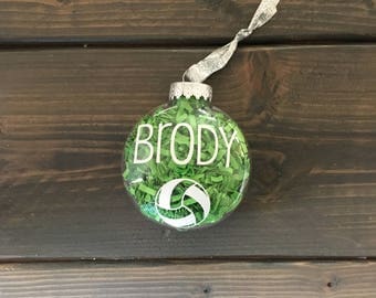 volleyball ornament personalized with player's name, Christmas ornament, volleyball team gift