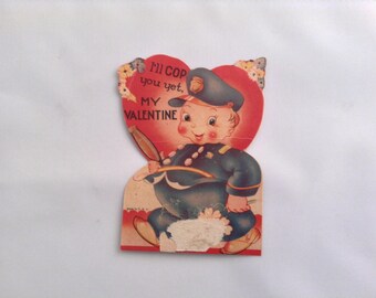 Vintage Valentine Card Policeman Paper Epherma Valentines