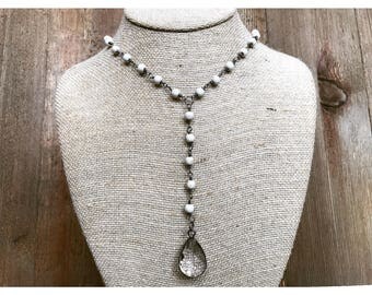 Teardrop Crystal Lariat