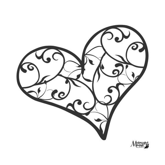 Swirl Filigree Heart SVG