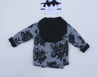 Baby Cardigan, 6-12 Month, Baby Kimono, Baby Jacket, Baby Sweater, Winter Baby Clothes, Baby Wrap Sweater, Infant Cardigan, Winter Baby