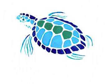 Turtle | Simple Minimalist Turtle Animal Nature Watercolour Art Painting, Fine Art, Wall Art, Home Decor Print