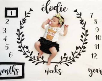 Baby Milestone Blanket, Monthly Milestones, Baby Blanket, Photo Prop, Weekly Milestones, Yearly Milestones, New Baby, Baby Shower, Custom