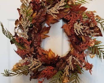 Fall wreath/ autumn wreath/door wreath/front door wreath/housewarming wreath/ door decor F32