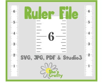 Growth Chart Ruler Marks & Numbers SVG Cut File NARROW