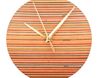 Recycled Skateboard Wall Clock (7 Inches Diameter)