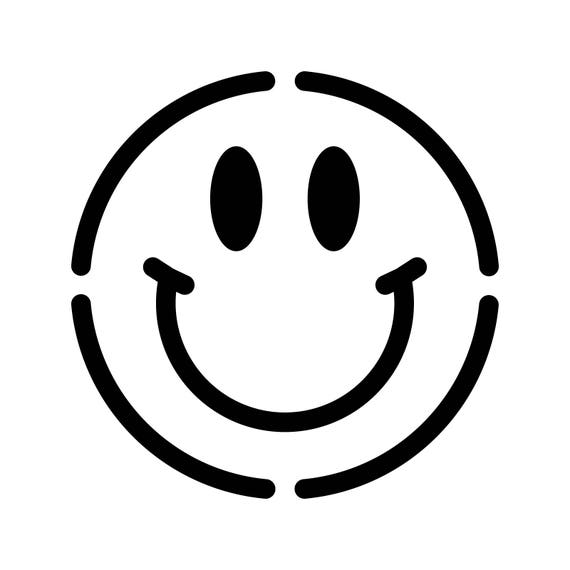 Smiley Face Stencil - Reusable DIY Craft Stencils of a Smiley Face from