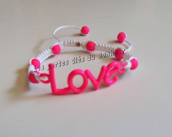love bracelet neon pink and white