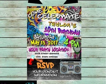 Graffiti Invitations Templates 2