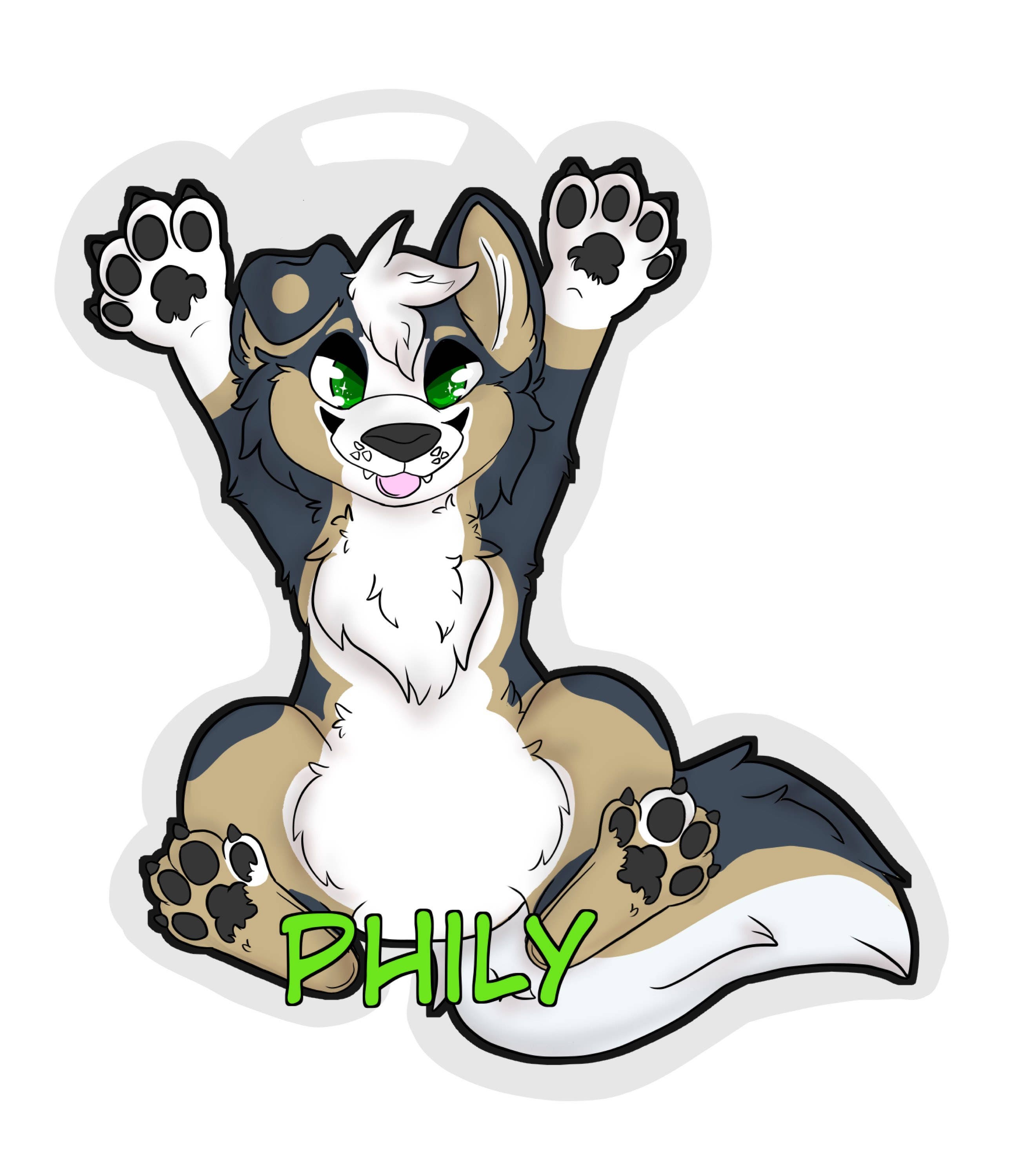 Cute furry/ fursuit hanging badge