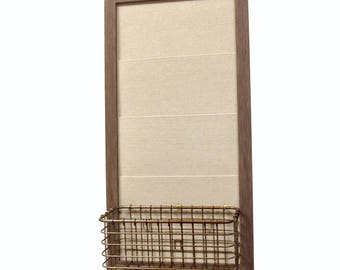 Mail Organizer / Memo Board with hooks and basket