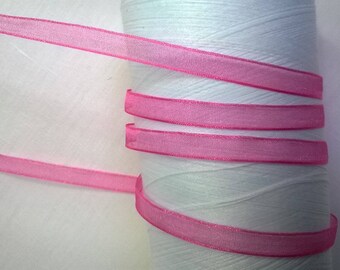 Bright 5mm polyester pink ORGANZA Ribbon