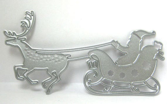 Santa Sleigh And One Reindeer Metal Cutting Dies