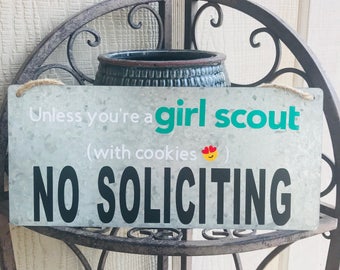 Hand Painted Distressed Rustic No Soliciting Sign