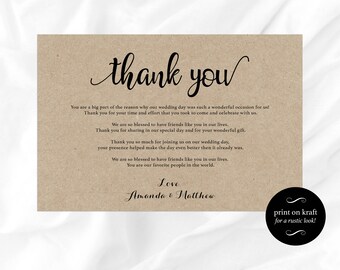 Wedding thank you sign -Table Thank You Sign - Table card - Table thank you card - Wedding Printable - Downloadable wedding #WDH812294