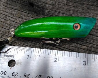 Handmade Wooden Topwater Popper Fishing Lure Wood Carving