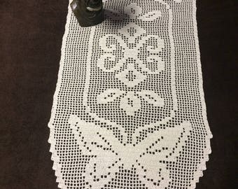 Crochet table runner butterfly pattern
