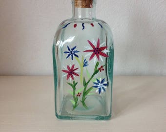 glass bottle decorative floral designs