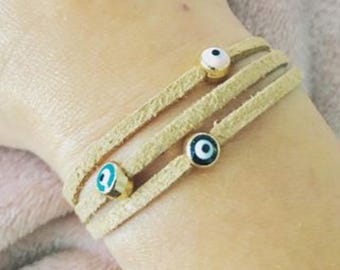 Evil Eye Suede Bracelet