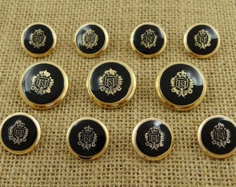 Black gold buttons | Etsy